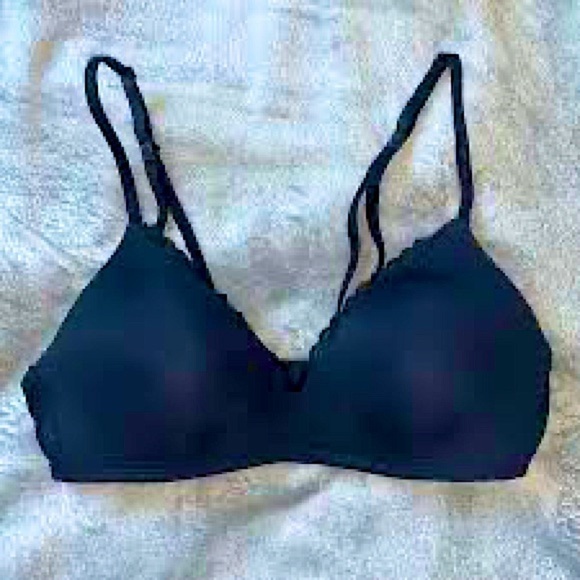 ⭐️Aerie,36-D, Blue Demi-bra,wireless with lace trim,Hook in Back for Racer/Back! - Picture 1 of 10